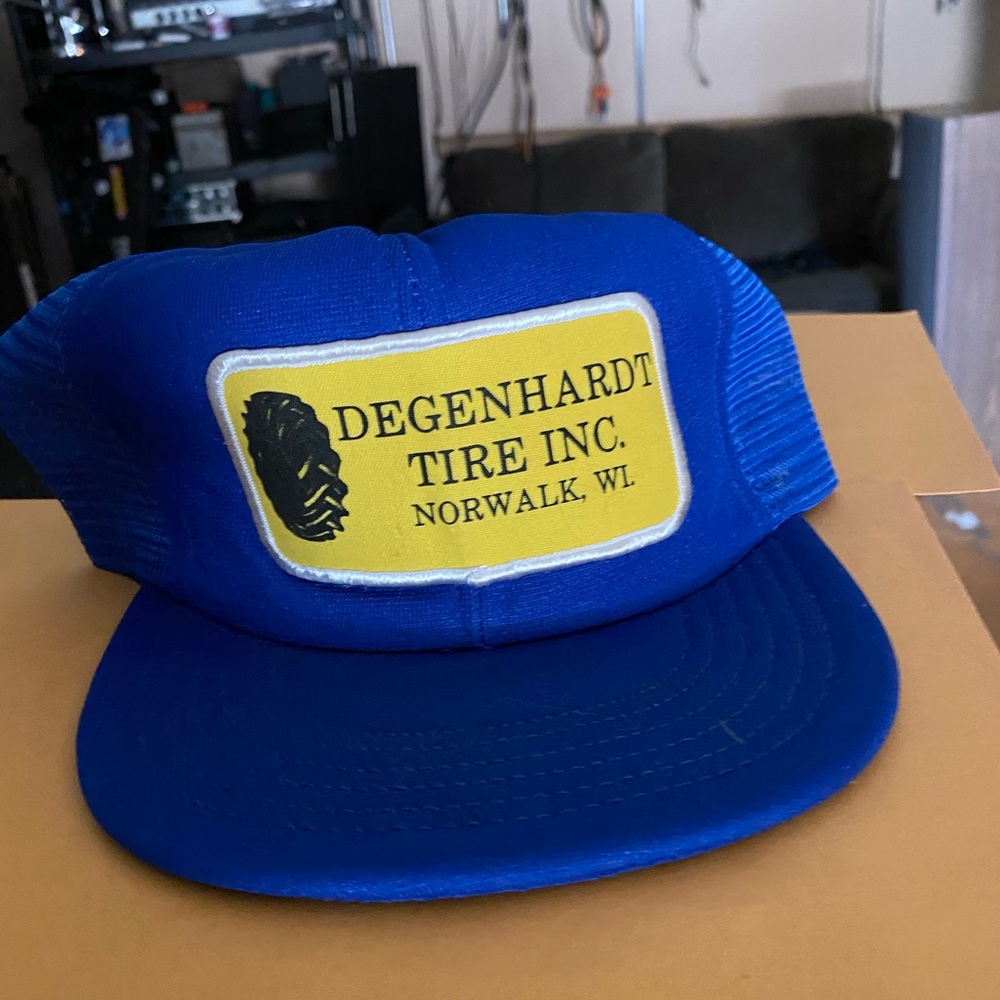 Vintage Blue Tire Shop Trucker Hat